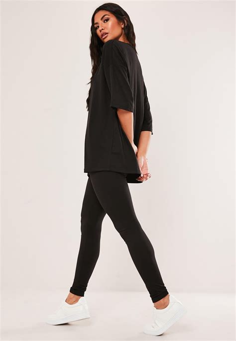 oversized t shirt with leggings.